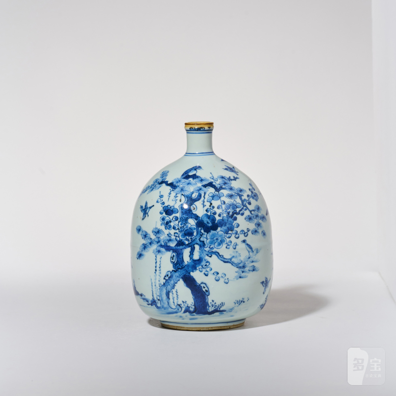 明崇祯 青花喜上眉梢图酒壶 - 图3